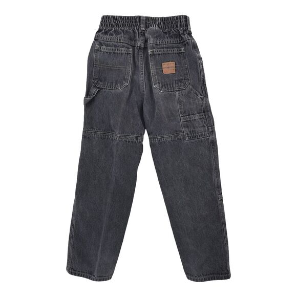 Oshkosh B'gosh Pants Boys 7X Faded Gray Denim Carpenter Pull On Wide Leg - Picture 1 of 6